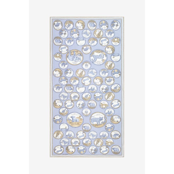 Inoui Editions šilko ir medvilnės skara CHANCE INOUI BLUE